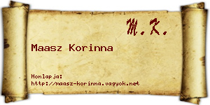 Maasz Korinna névjegykártya
